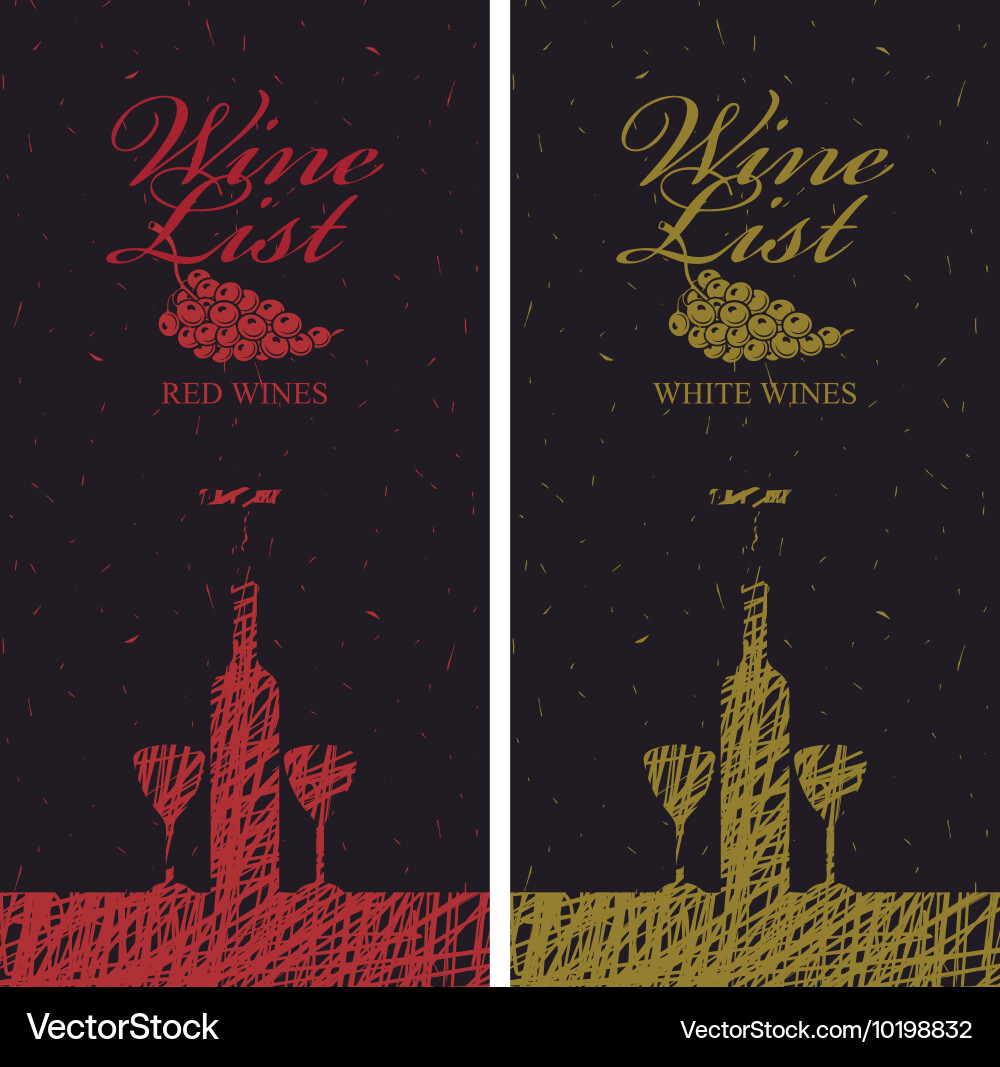 Wine list menu with bottle vector image