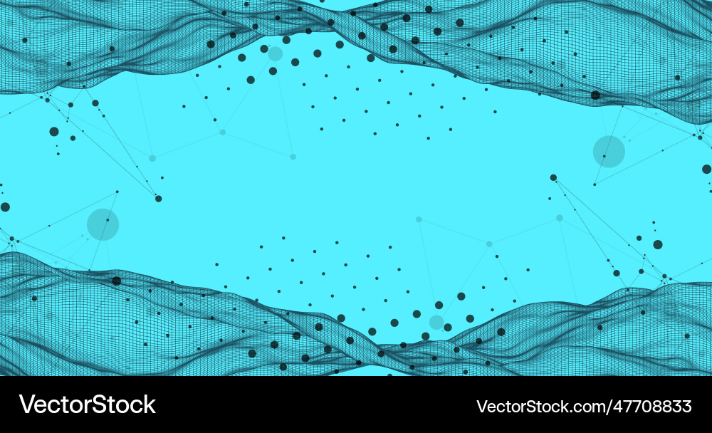 Abstract wave is made in a frame style template vector image