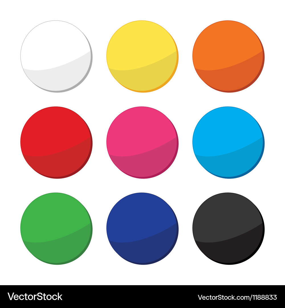 Blank clean web round buttons set vector image