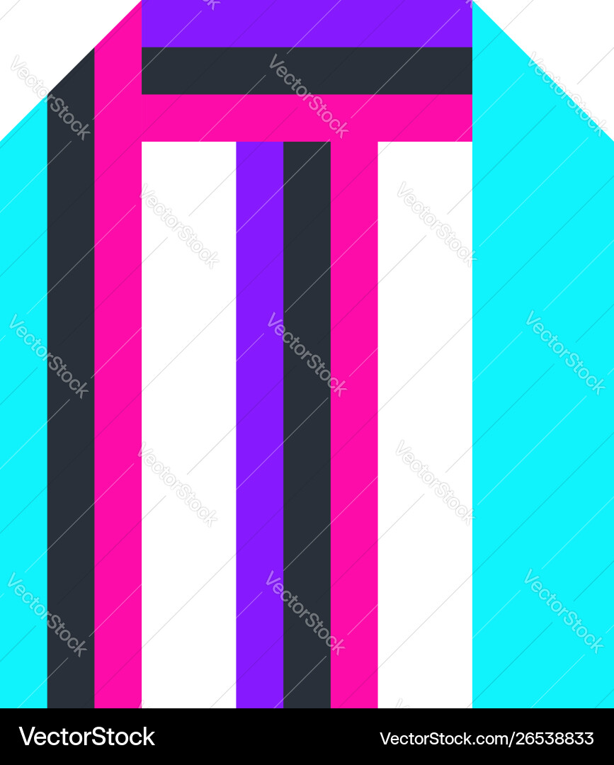 Colorful Ribbon Letter M Vector Image