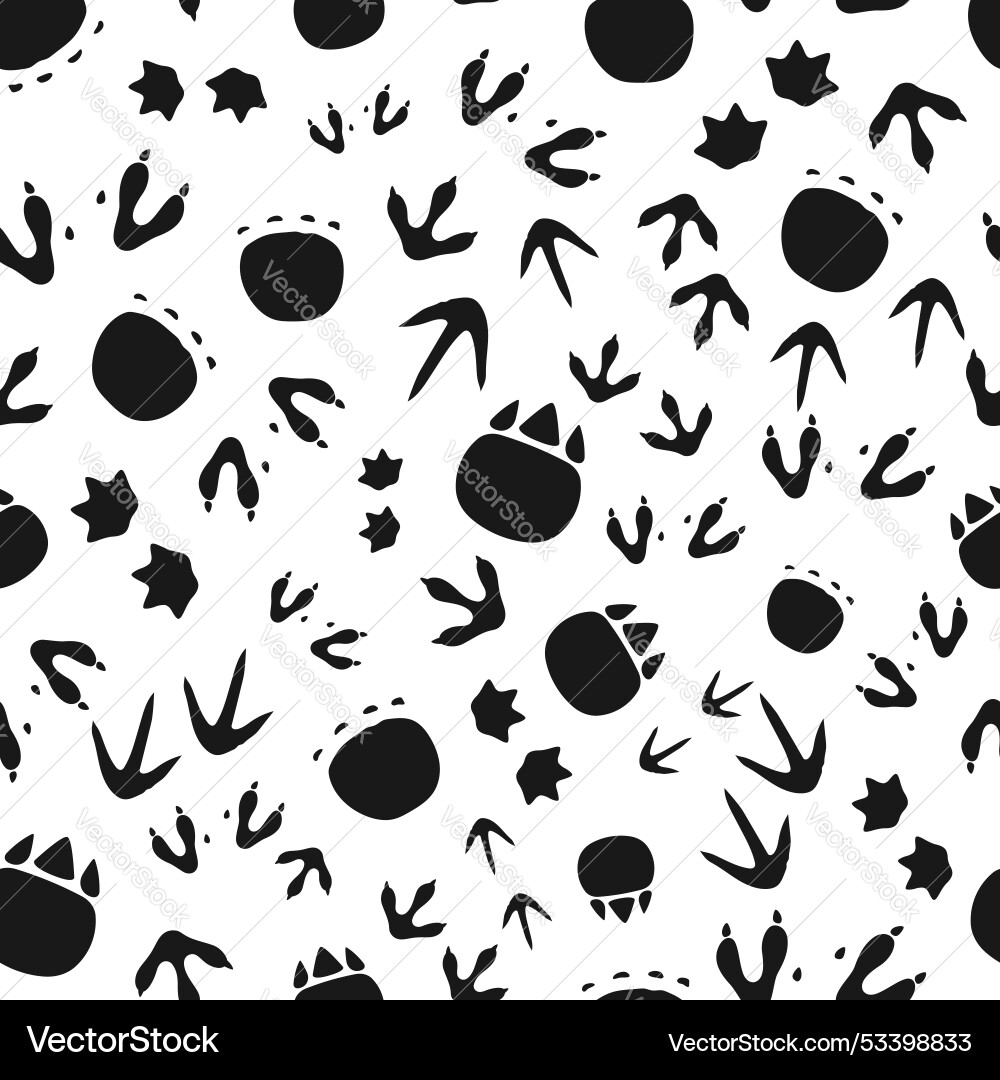 Dinosaur Footprint Pattern vector image