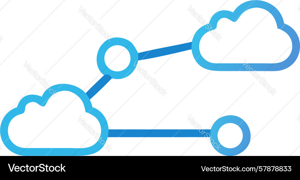 Dynamic cloud computing flow with lightning power vector image