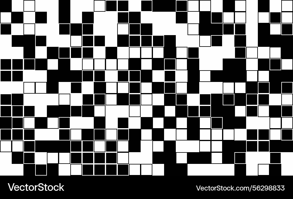 Monochrome Pixel Grid Pattern Vector Image