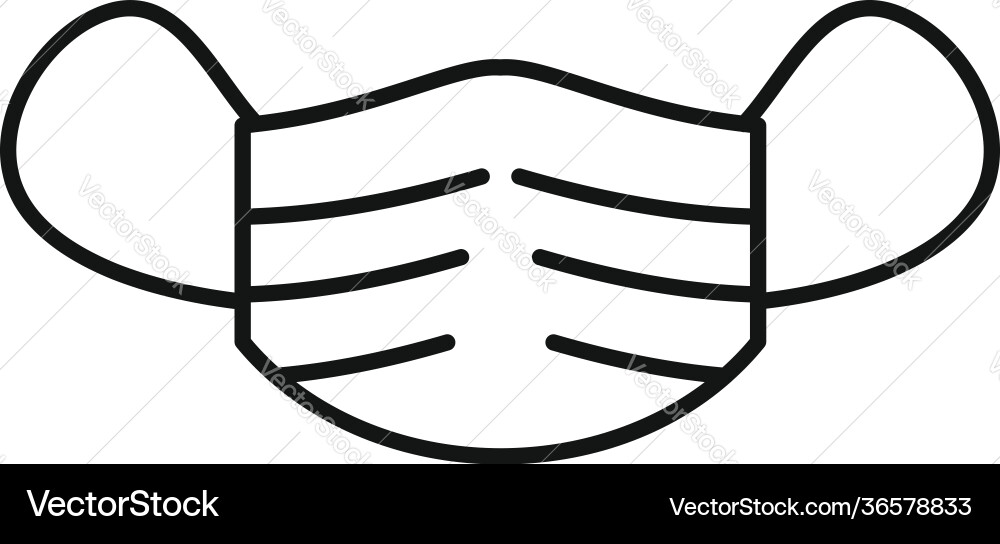 Nurse medical mask icon outline style vector image