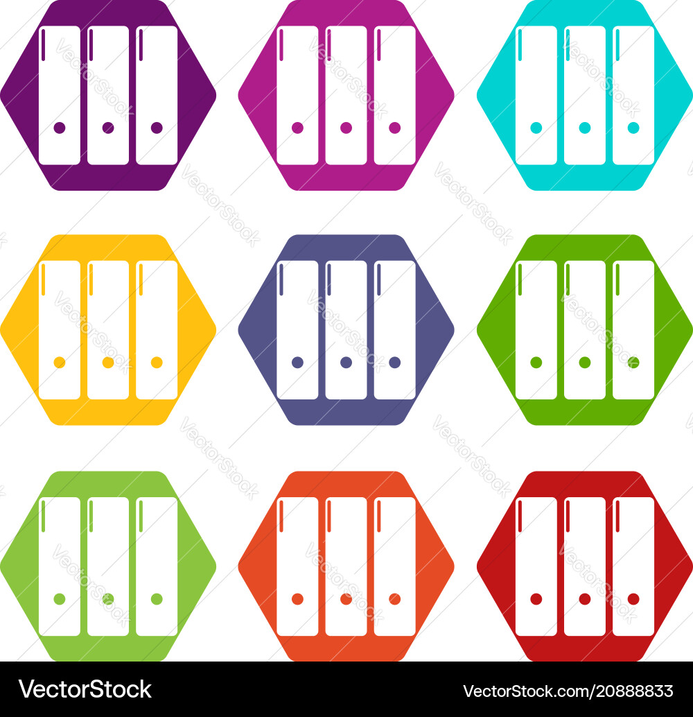 Office folder icons set 9 Office folder icons set 9 vector image