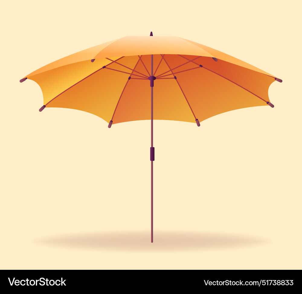 Orange beach umbrella summer sunshade isolated Orange beach umbrella summer sunshade isolated vector image