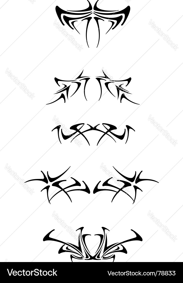 Tribal Tattoo Swirls & Symbols Vector Image