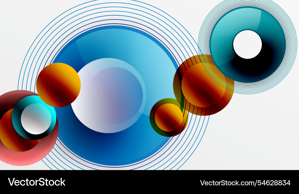 Abstract composition of overlapping circles Vector Image