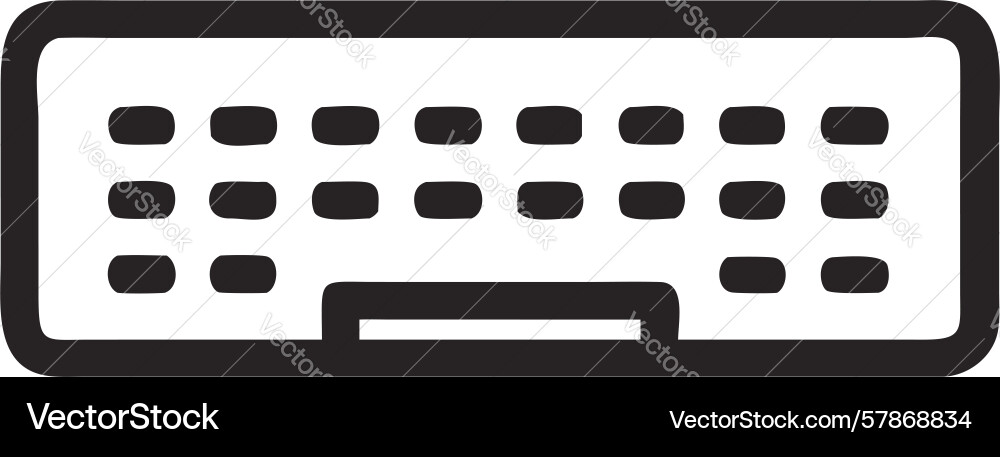 Abstract keyboard icon with rounded keys design vector image