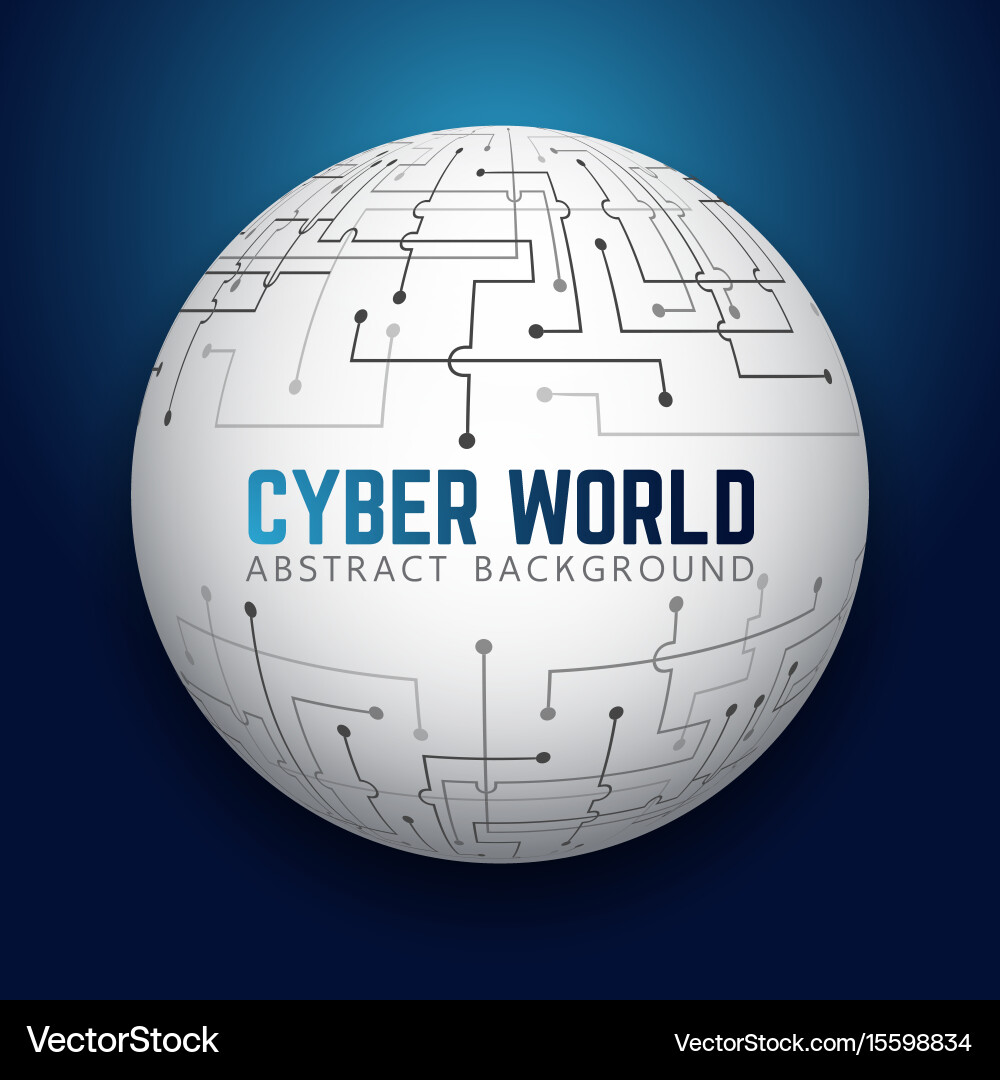 Abstract print circuit sphere design element vector image