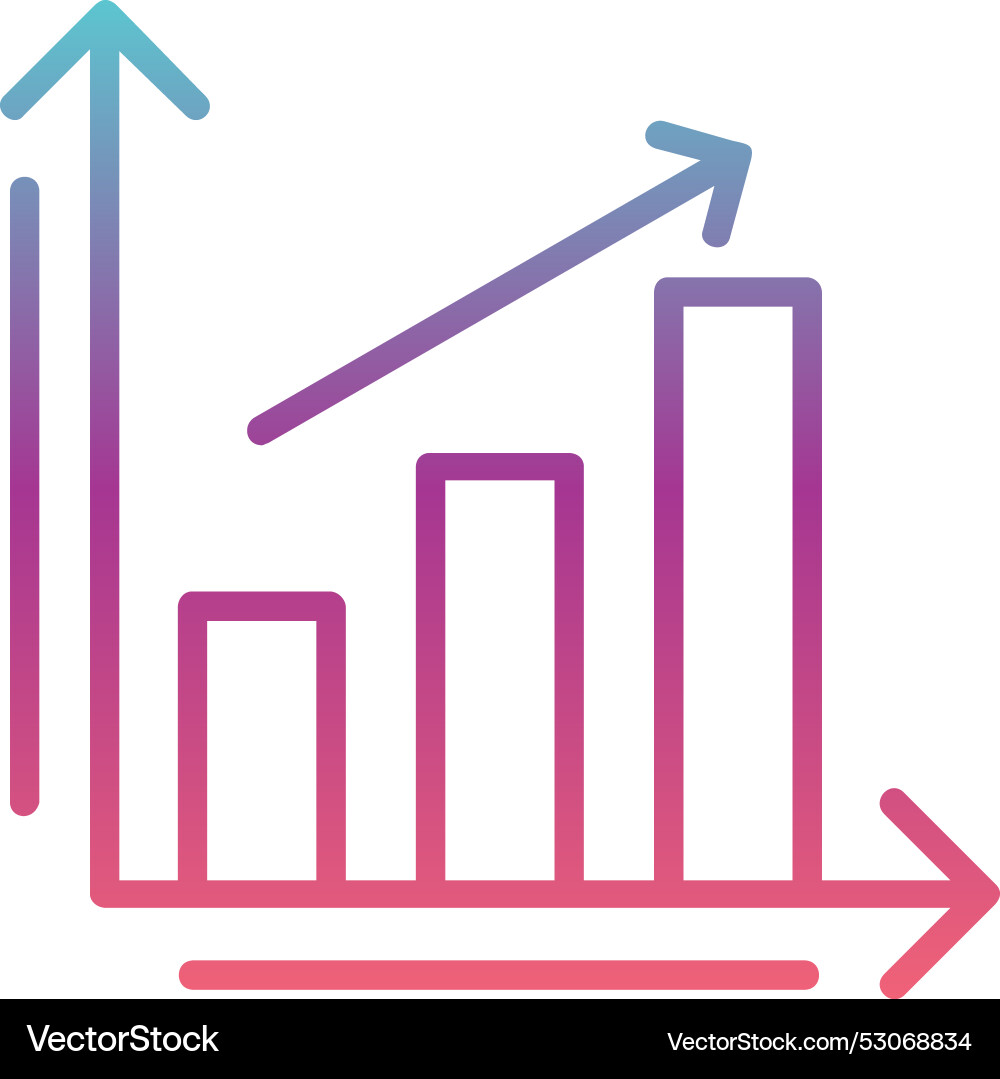 Bar chart line gradient design vector image