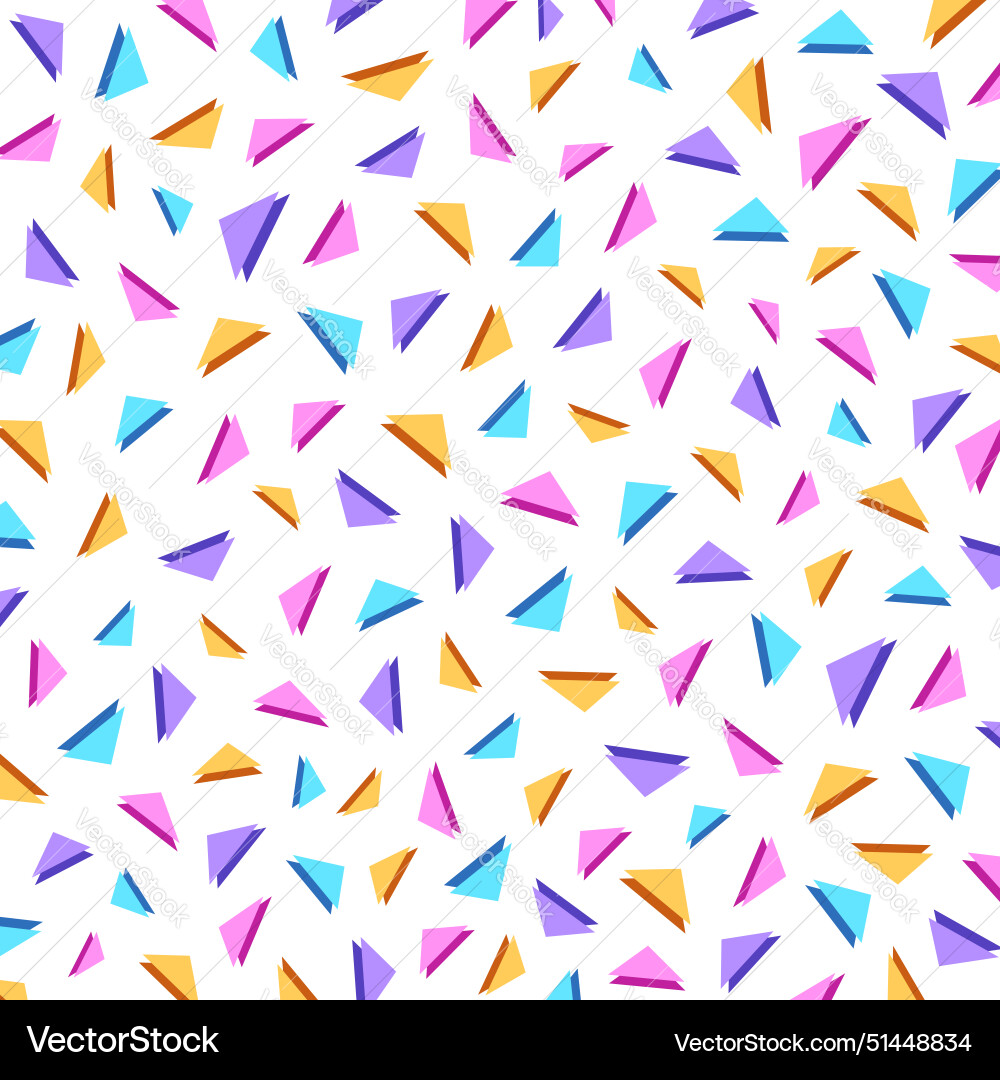 Colorful triangle confetti pattern background Colorful triangle confetti pattern background vector image