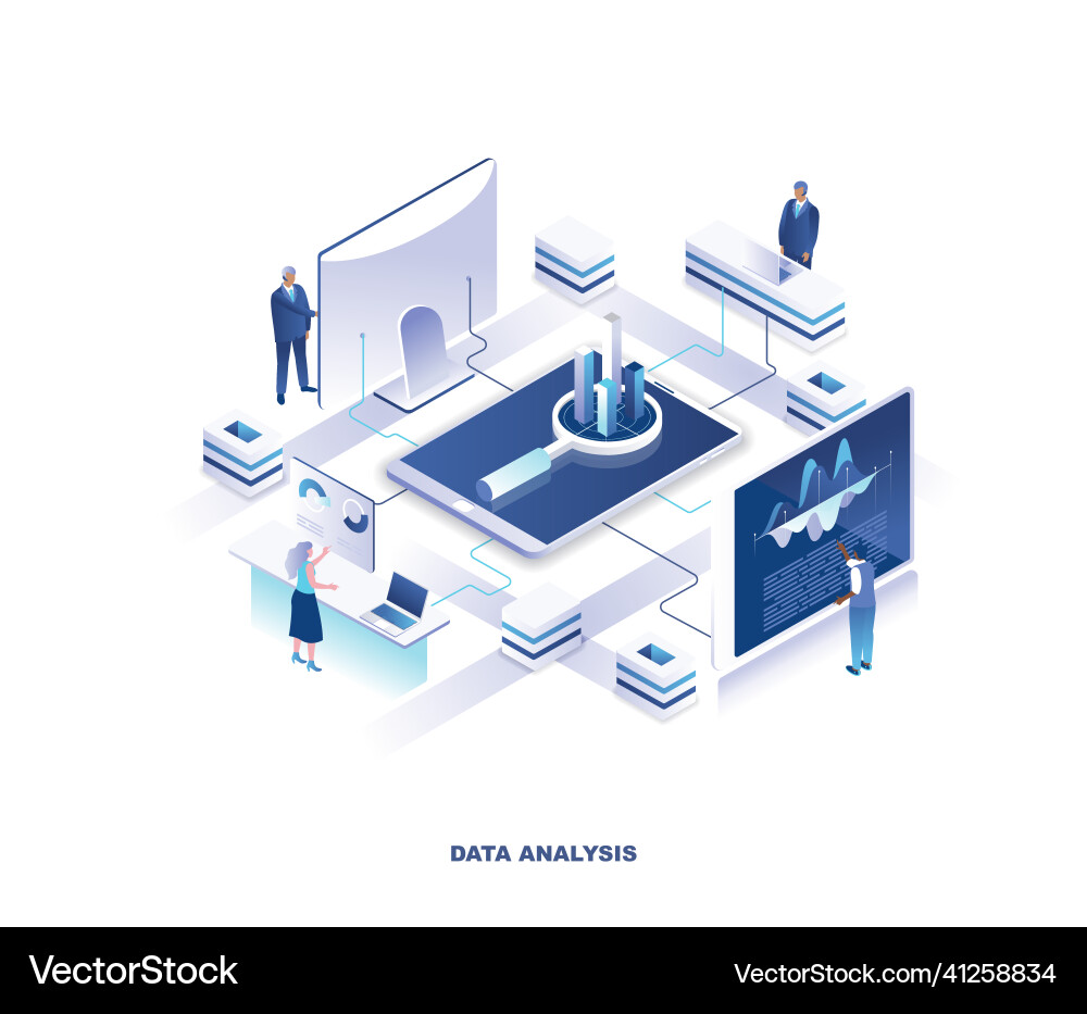 Data analysis statistical or financial analytics Vector Image