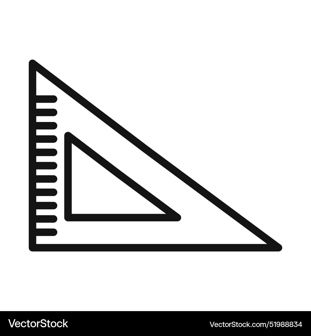 Geometric triangle ruler icon for technical Geometric triangle ruler icon for technical vector image