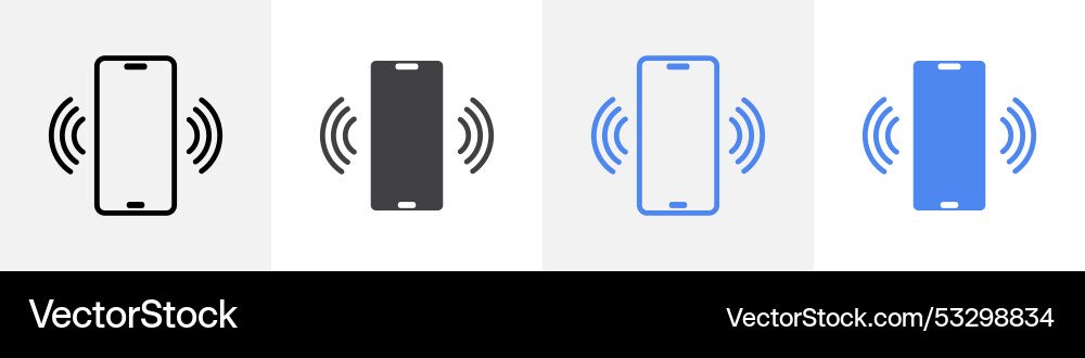 Mobile ring icon set use for web ui or app Vector Image
