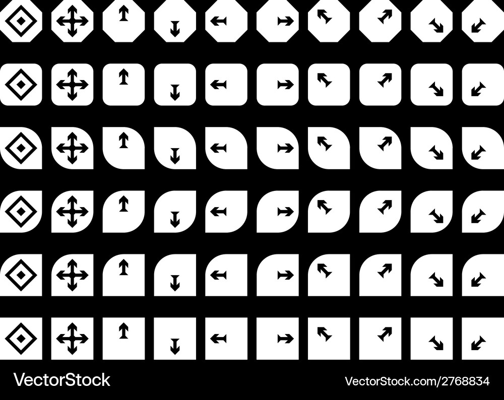 Navigation buttons black icons Vector Image