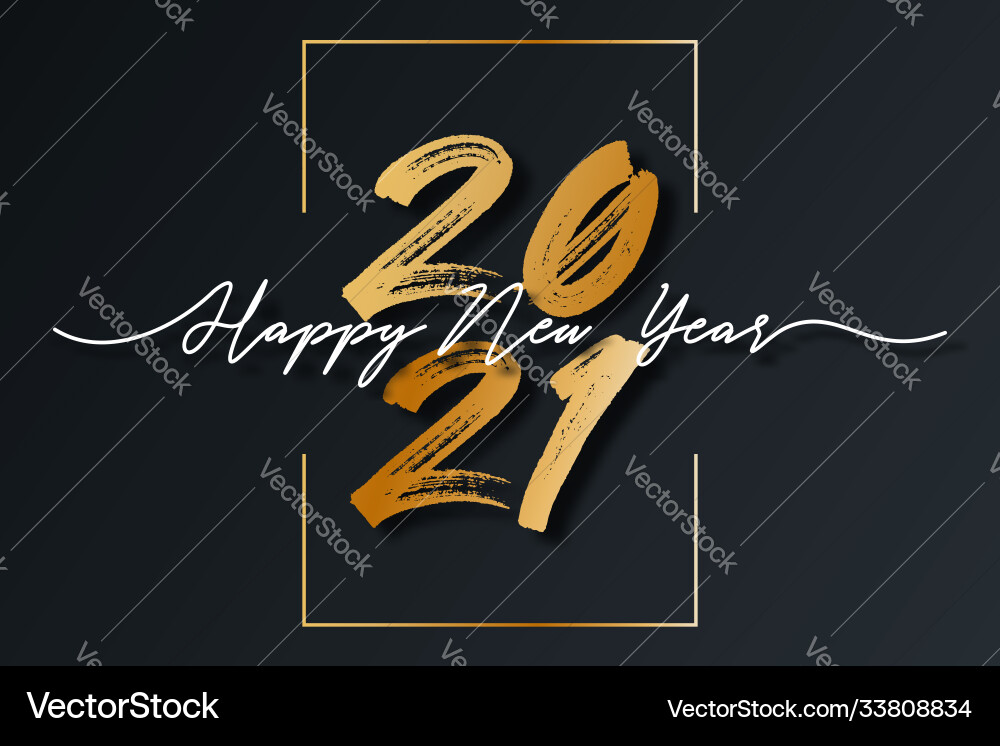 New Year 2021 Script with Festive Frame vector image