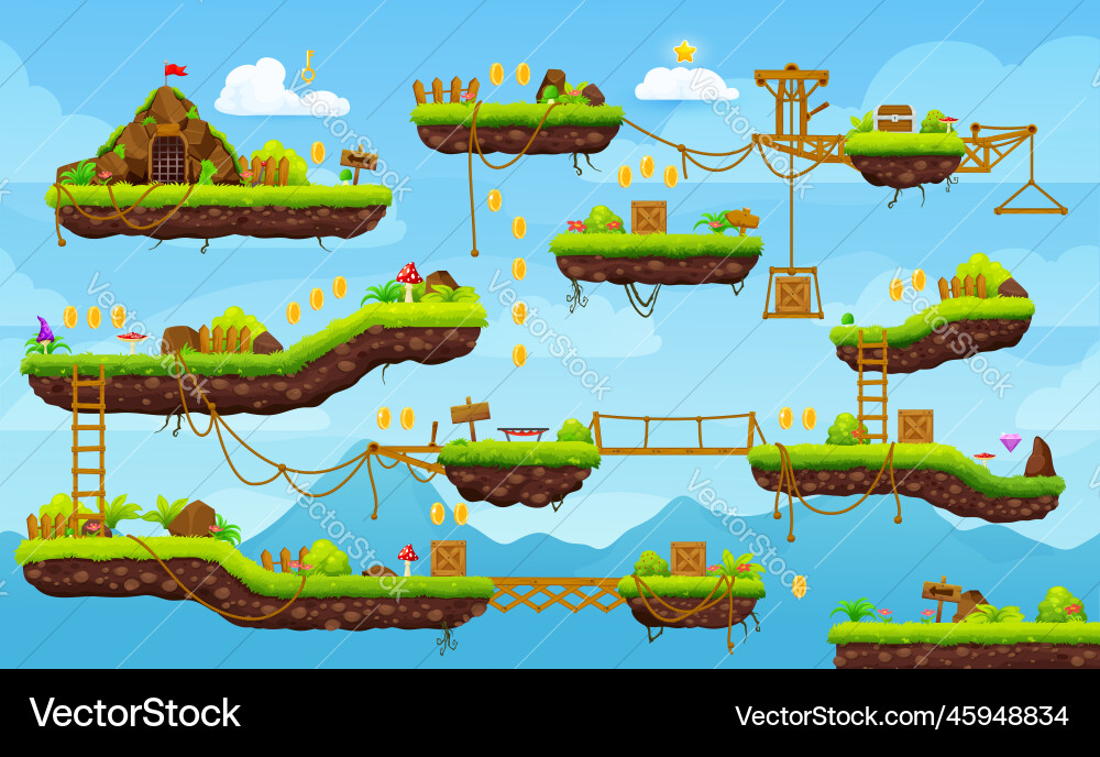 Retro Arcade Level Background Vector Image