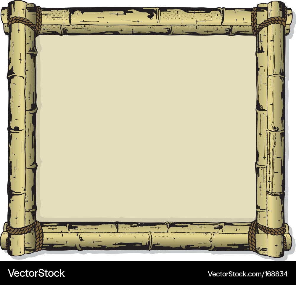 Rustic Bamboo Rope Frame Royalty Free Vector Image