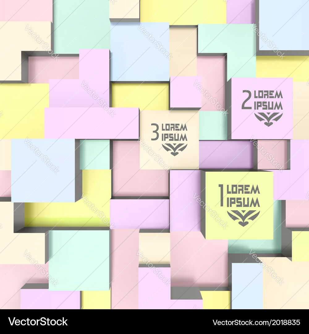 3d blocks structure background Vector Image