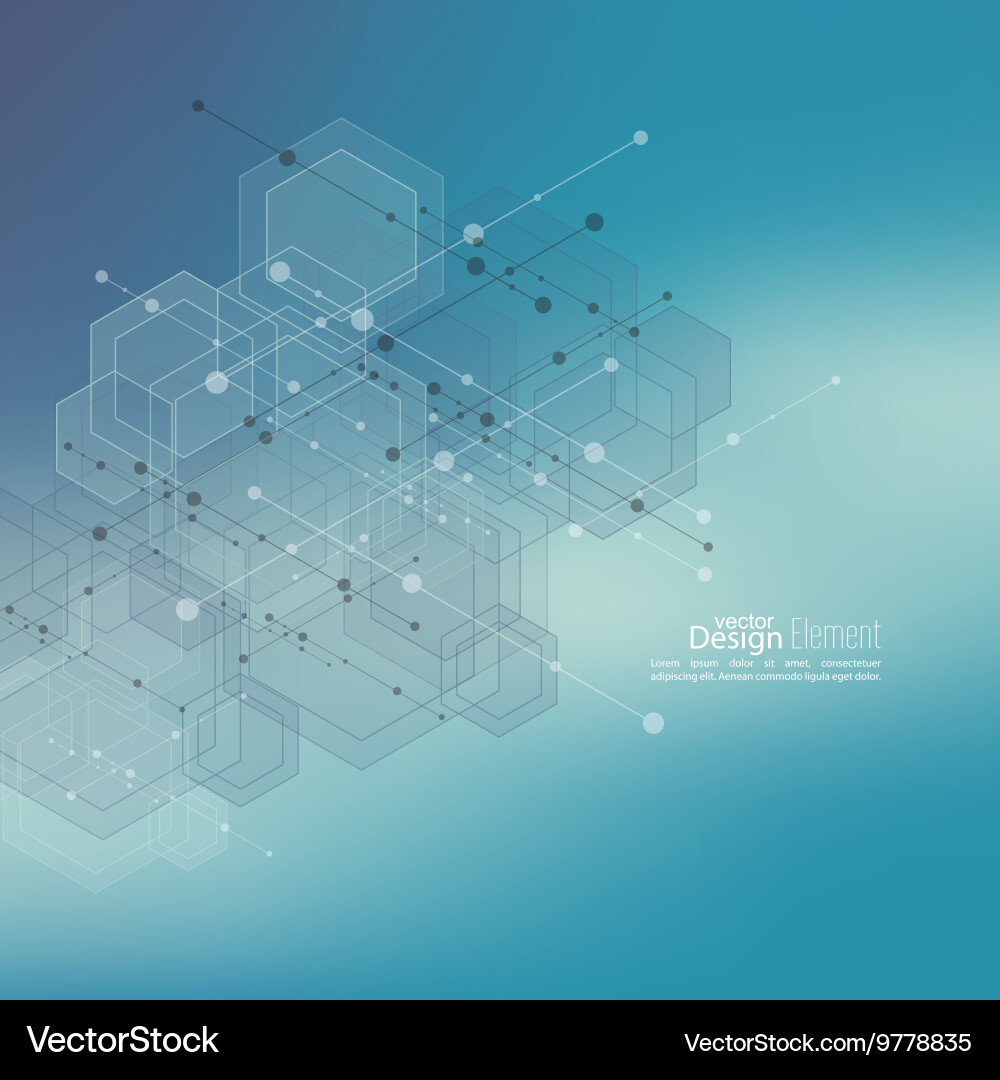 Abstract background with transparent cubes vector image