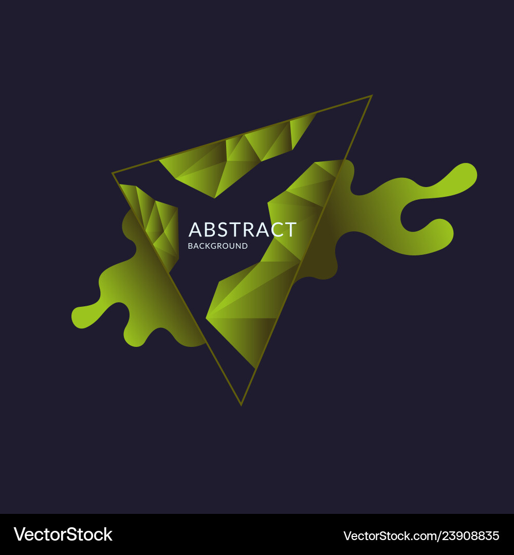 Abstract polygonal object and splashes vector image