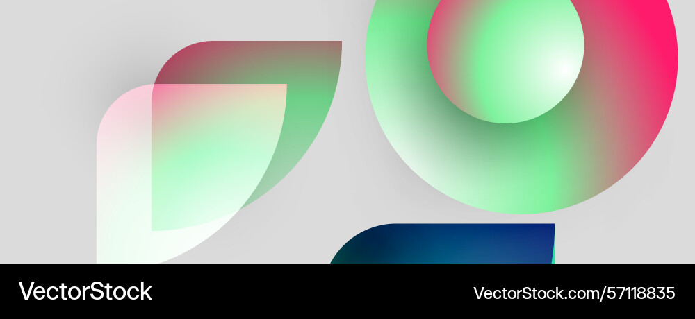 Abstract shapes overlap creating vibrant color vector image