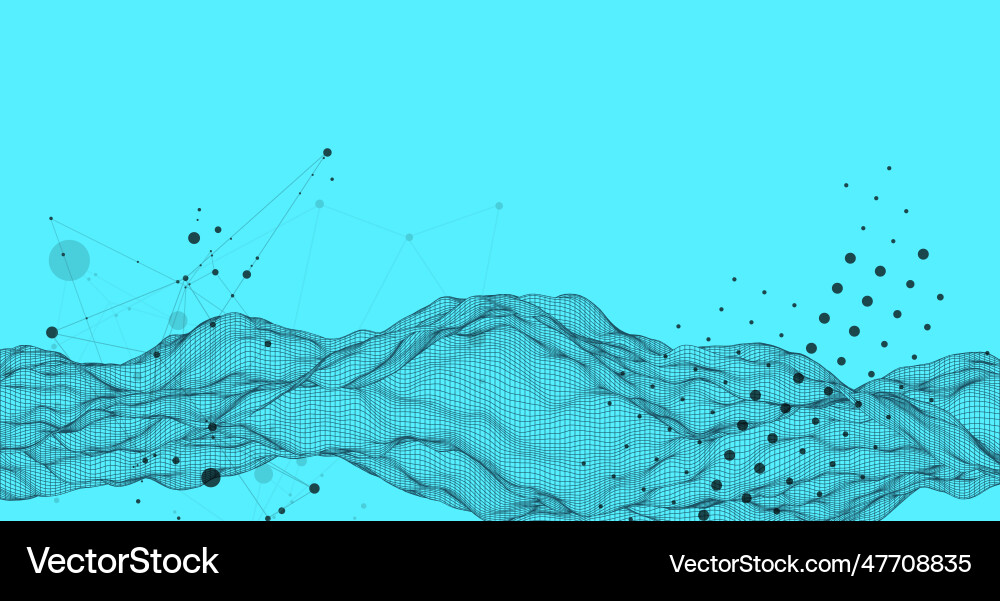 Abstract wave is made in a frame style template Vector Image