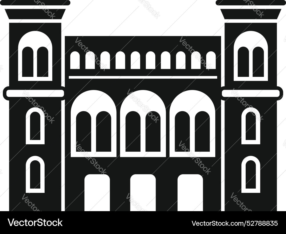 Big city hall building facade with arches Big city hall building facade with arches vector image