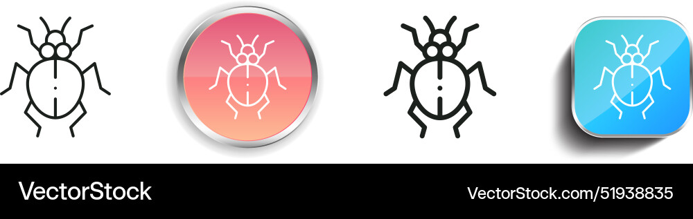 Bug-Symbol dünne lineare regelmäßige und Schaltfläche Stil Bug-Symbol dünne lineare regelmäßige und Schaltfläche Stil vektorbild