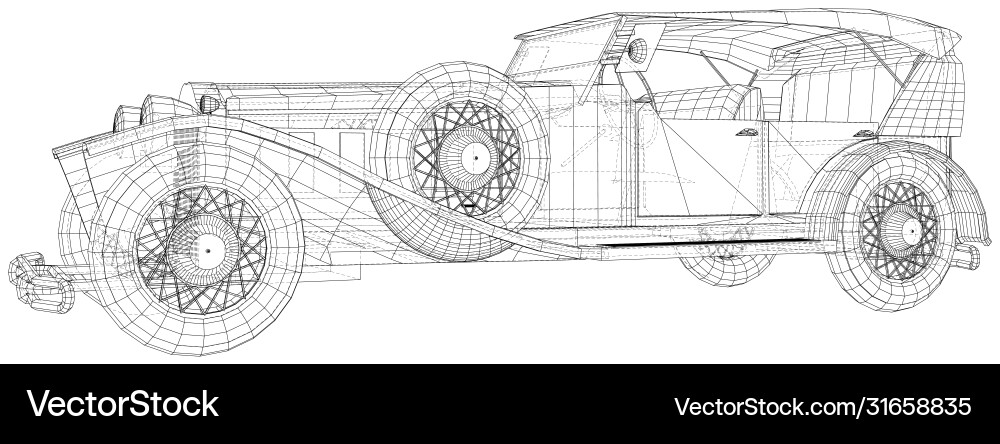 Classic car vintage wire vector image