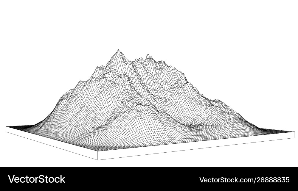 Curve lines in shape part mountain range Curve lines in shape part mountain range vector image