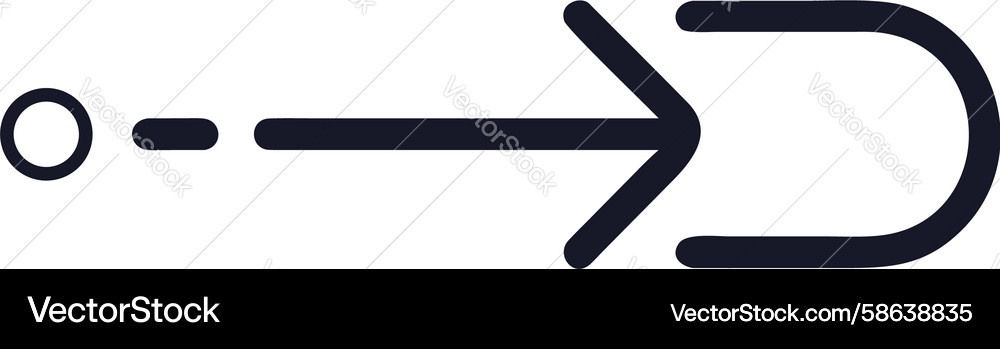 Curved Arrow Progress Icon Vector Image