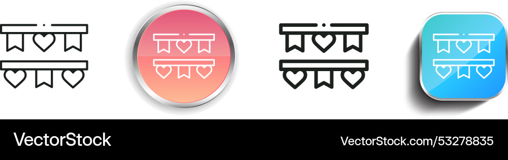 Decorations icon thin linear regular and button Decorations icon thin linear regular and button vector image