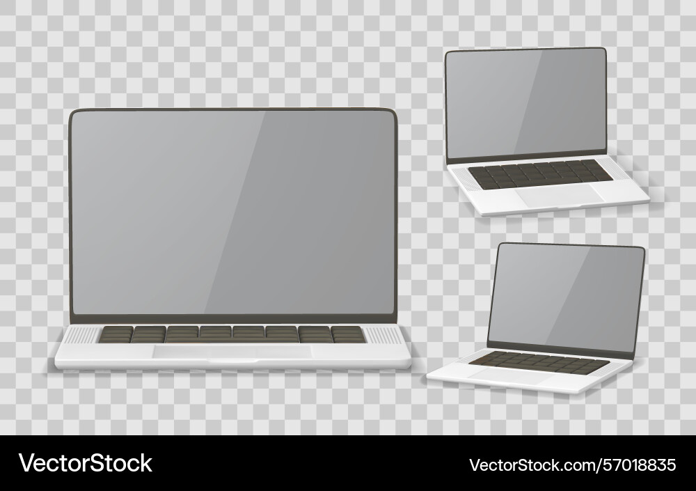 Laptop mockup realistic computer device template Laptop mockup realistic computer device template Vector Image
