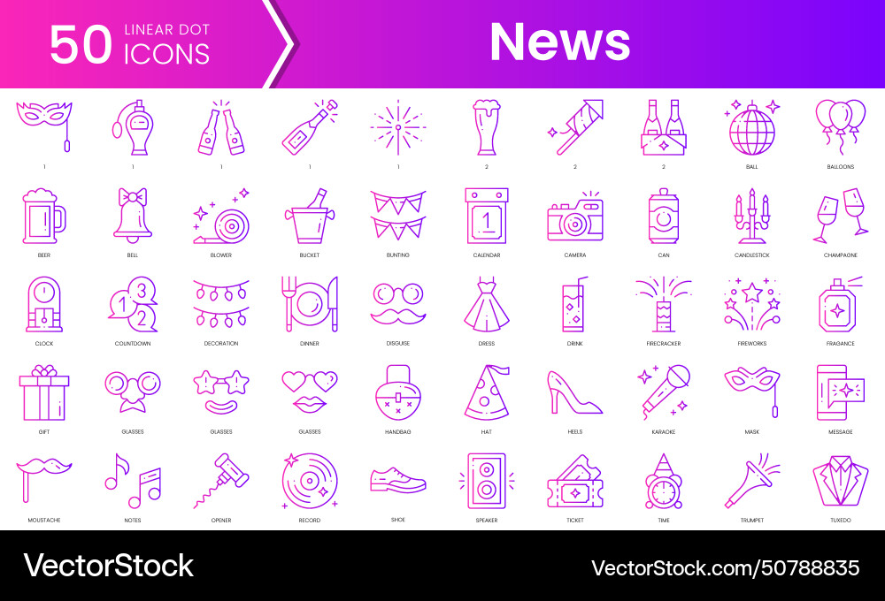 Set of new year icons gradient style icon bundle Set of new year icons gradient style icon bundle vector image