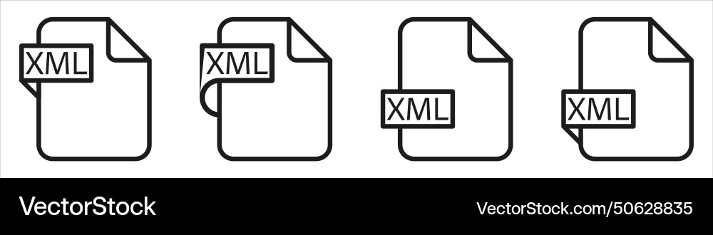 Xml Datei Format Dokumenttyp farbiges Symbol Vektorbild