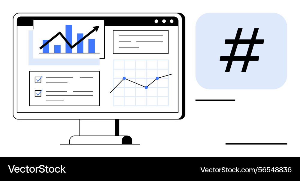Analytics dashboard with graphs charts Analytics dashboard with graphs charts Vector Image