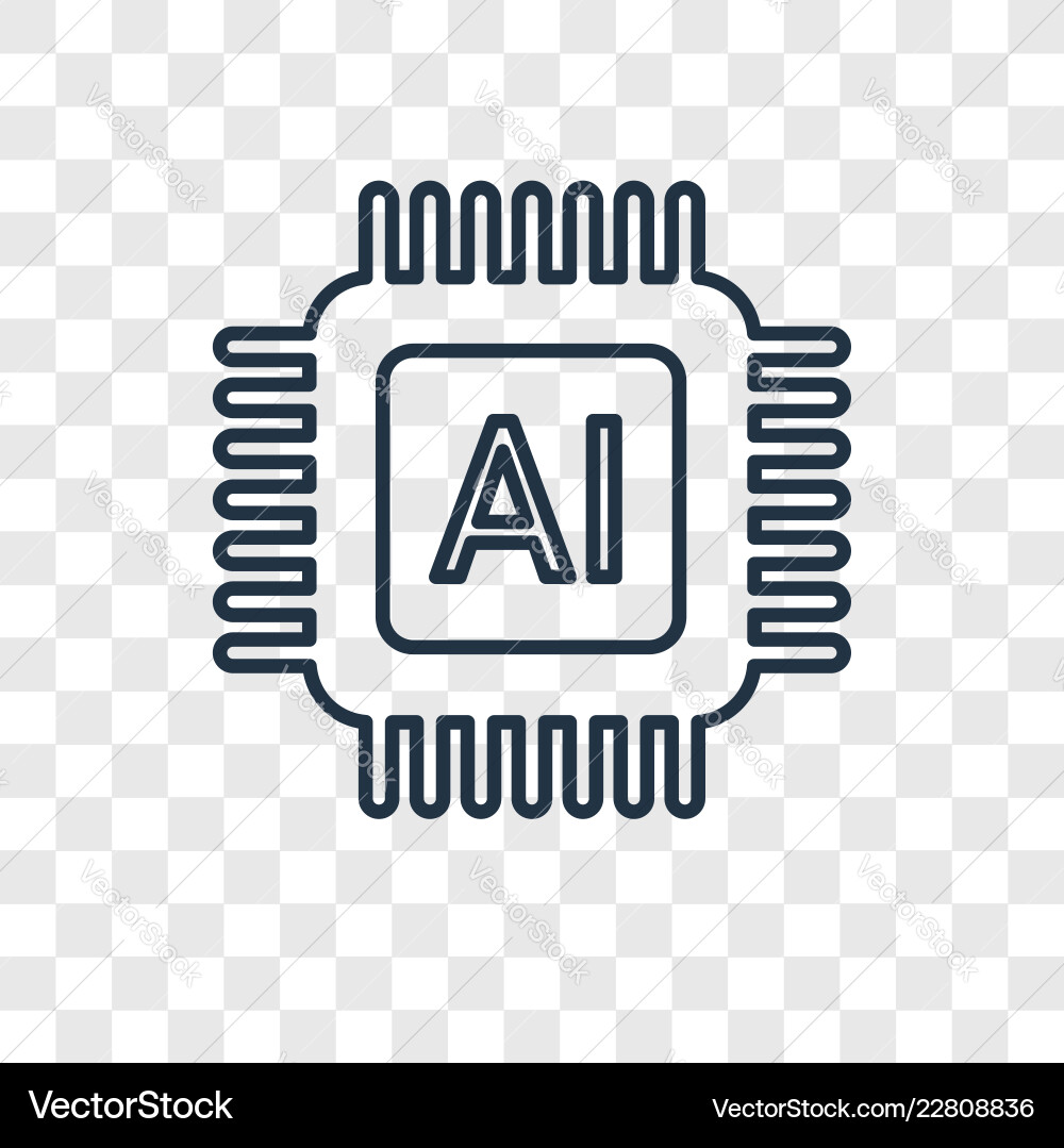 Artificial intelligence concept linear icon Artificial intelligence concept linear icon vector image