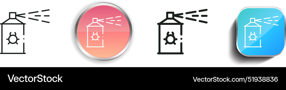 Bug spray icon thin linear regular and button vector image