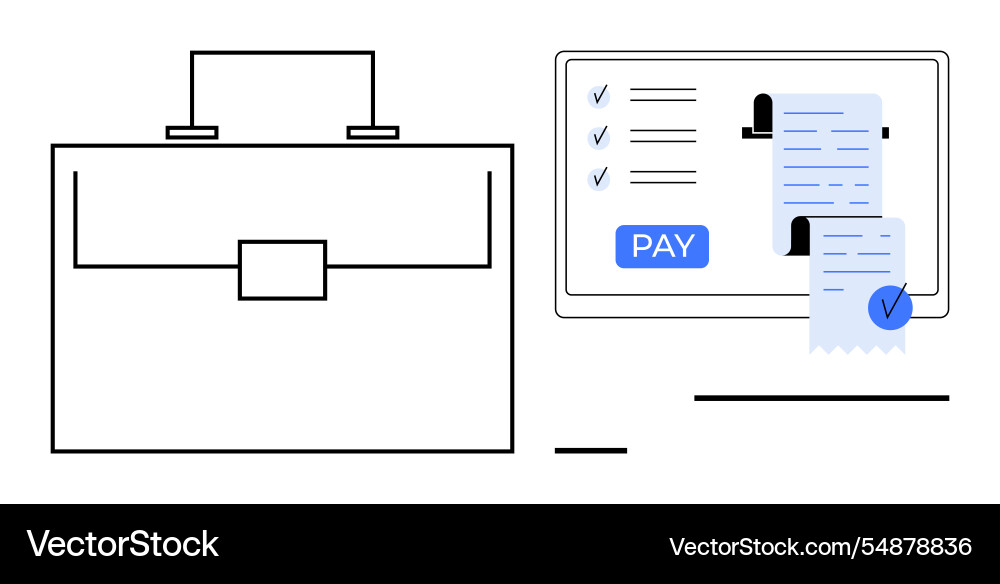 Digital payment system with briefcase representing Digital payment system with briefcase representing vector image