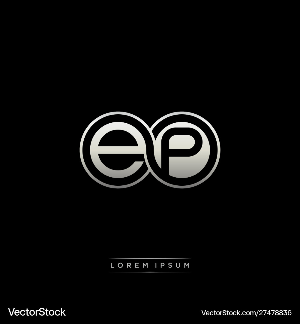 Elegant Monogram - E & P Initial Circle Vector Image