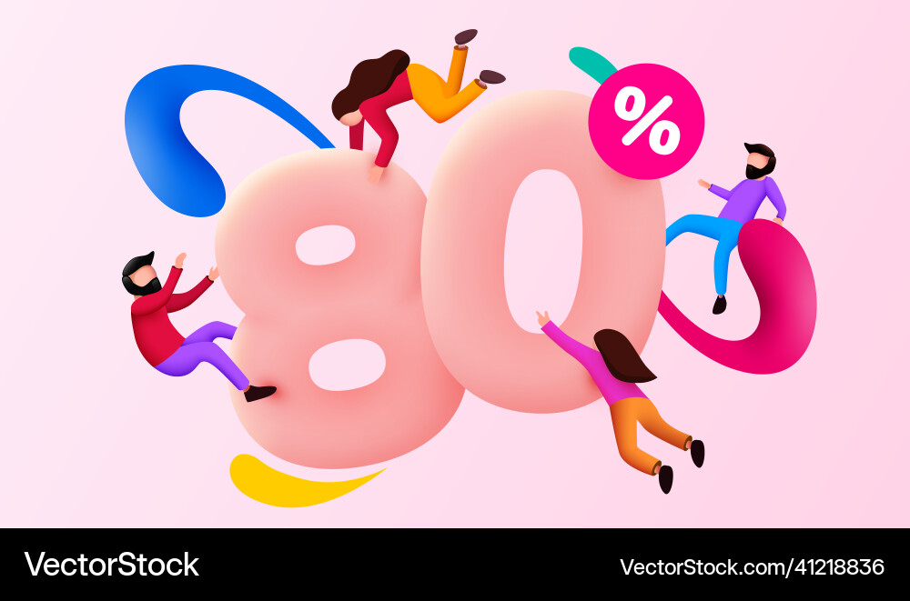 Mega sale 80 percent discount special offer Mega sale 80 percent discount special offer vector image