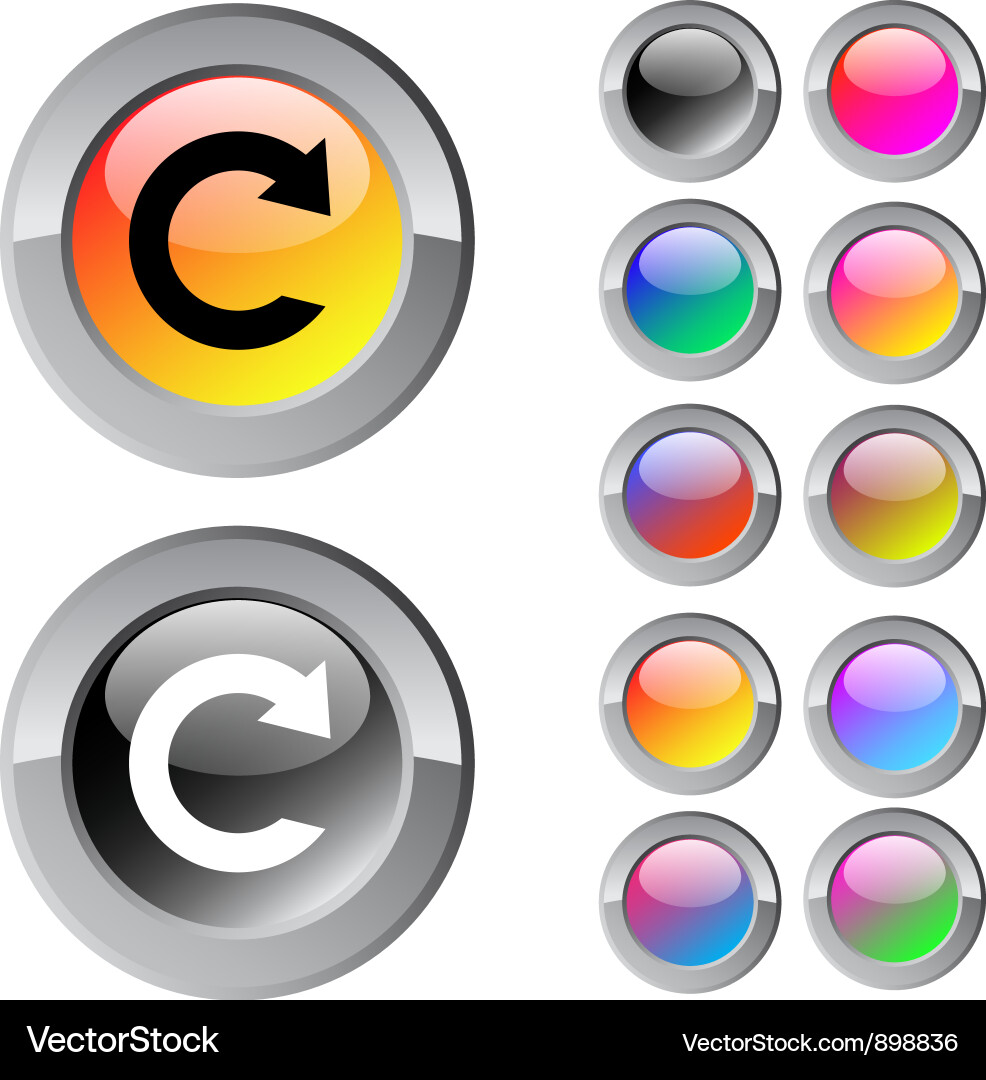 Reload multicolor round button vector image