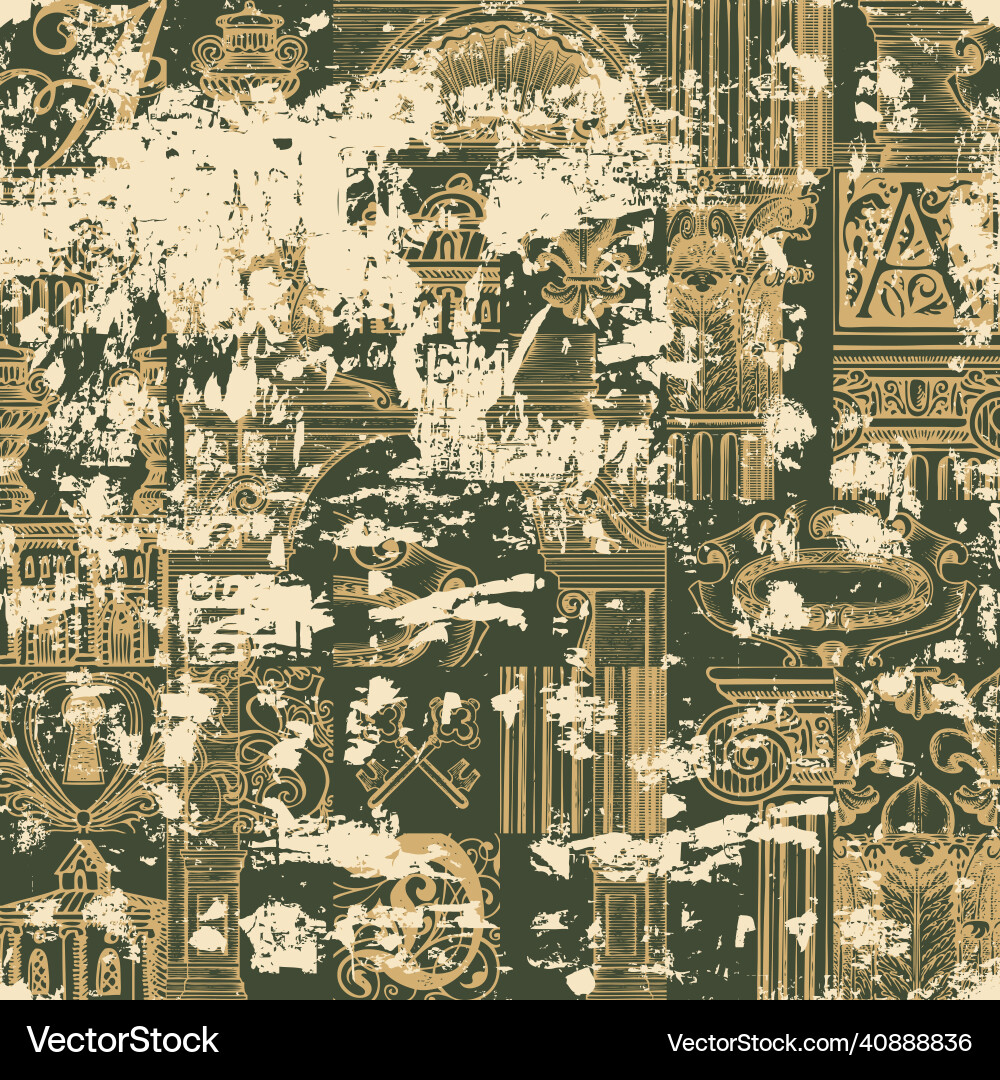 Seamless pattern on the theme of old architecture Seamless pattern on the theme of old architecture vector image