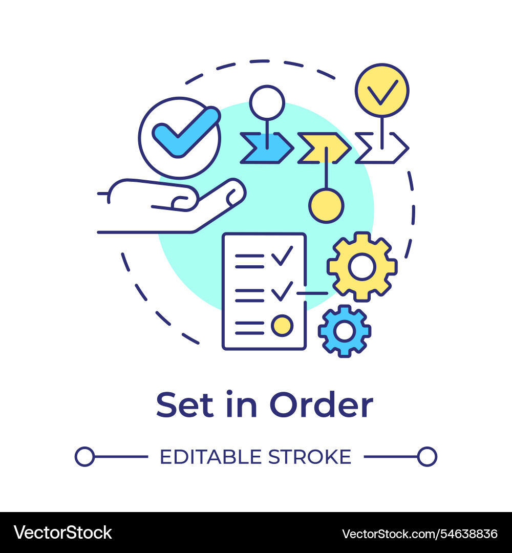 Set in order multi color concept icon Set in order multi color concept icon vector image