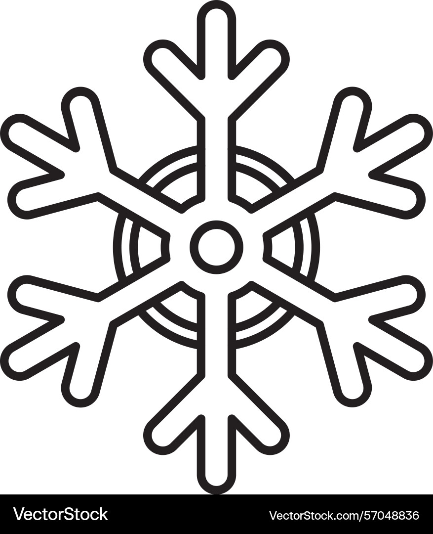 Snowflake line icon design vector image
