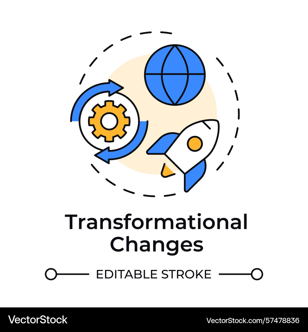 Transformational changes multi color concept icon Vector Image