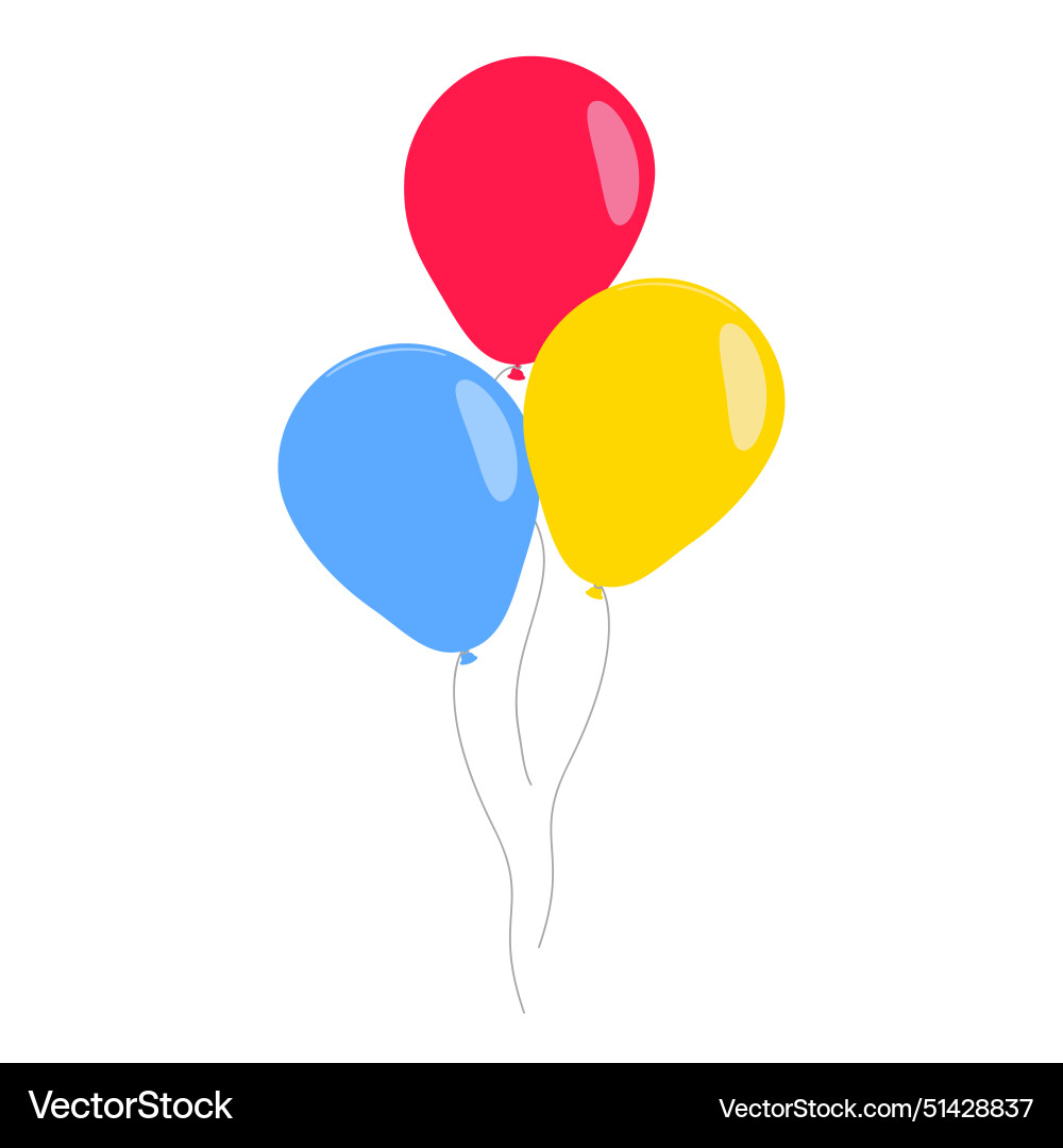 Bunch group of colorful helium balloons Bunch group of colorful helium balloons vector image