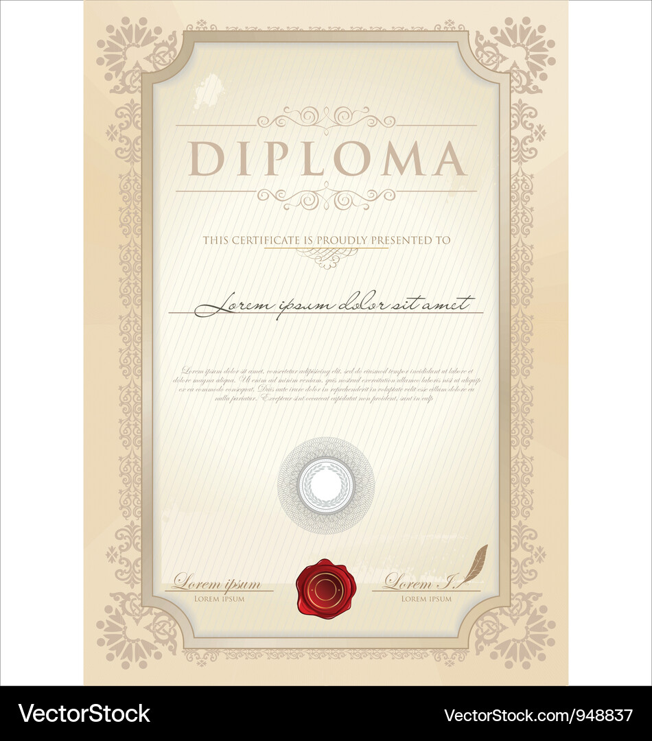 Certificate Template Vector Image